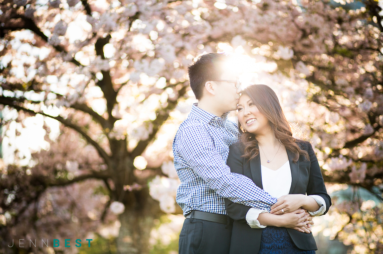 JENN BEST PHOTOGRAPHY Vancouver Spring Engagement session - Cherry blossom engagement session, Vancouver cherry blossoms, Vancouver Wedding Photographer, Vancouver engagement photographer