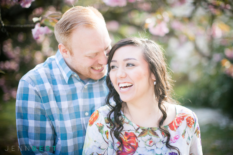 JENN BEST PHOTOGRAPHY Vancouver Spring Engagement session - Cherry blossom engagement session, Vancouver cherry blossoms, Vancouver Wedding Photographer, Vancouver engagement photographer